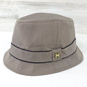 PETER GRIMM FEDORA HAT IN TAN COLOR MEN'S SIZE XXL HOUNDSTOOTH PATTERN *EUC*....